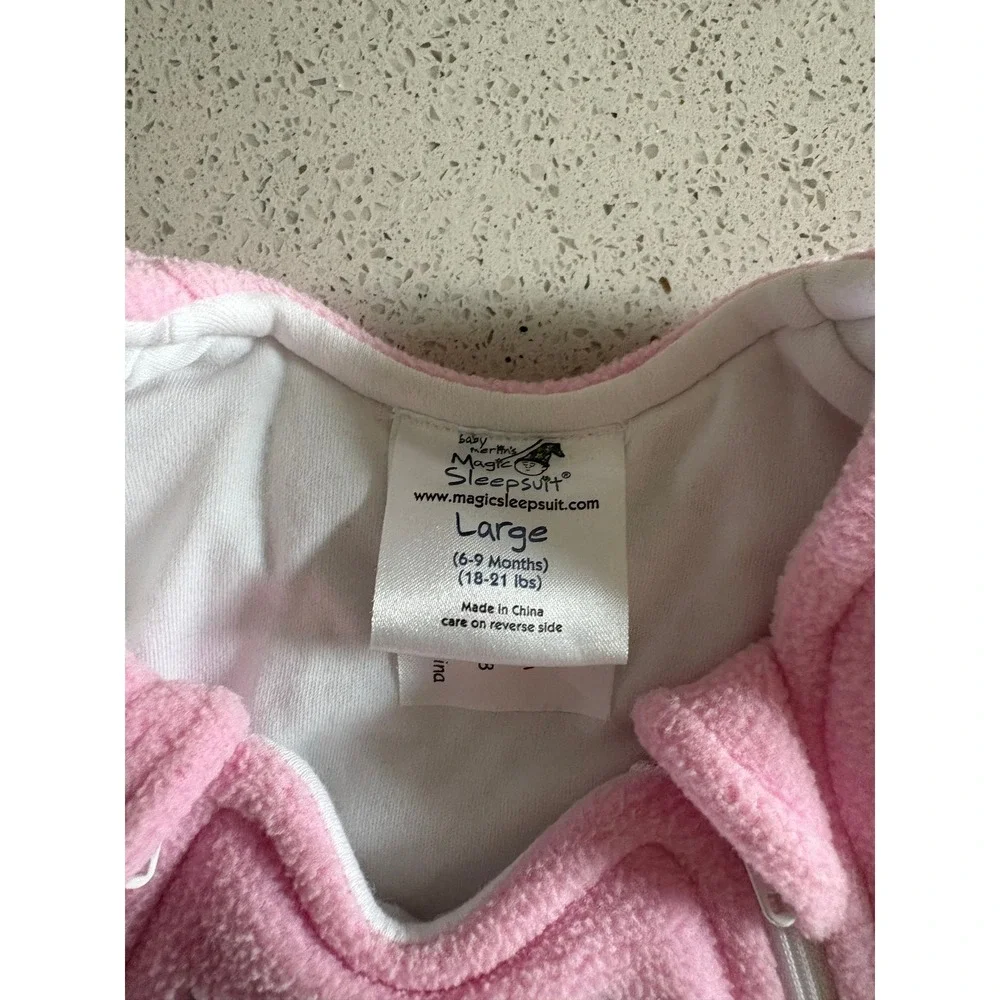 Baby Merlin's Magic Sleepsuit Pink Fleece Transition Swaddle 6-9M Montessori